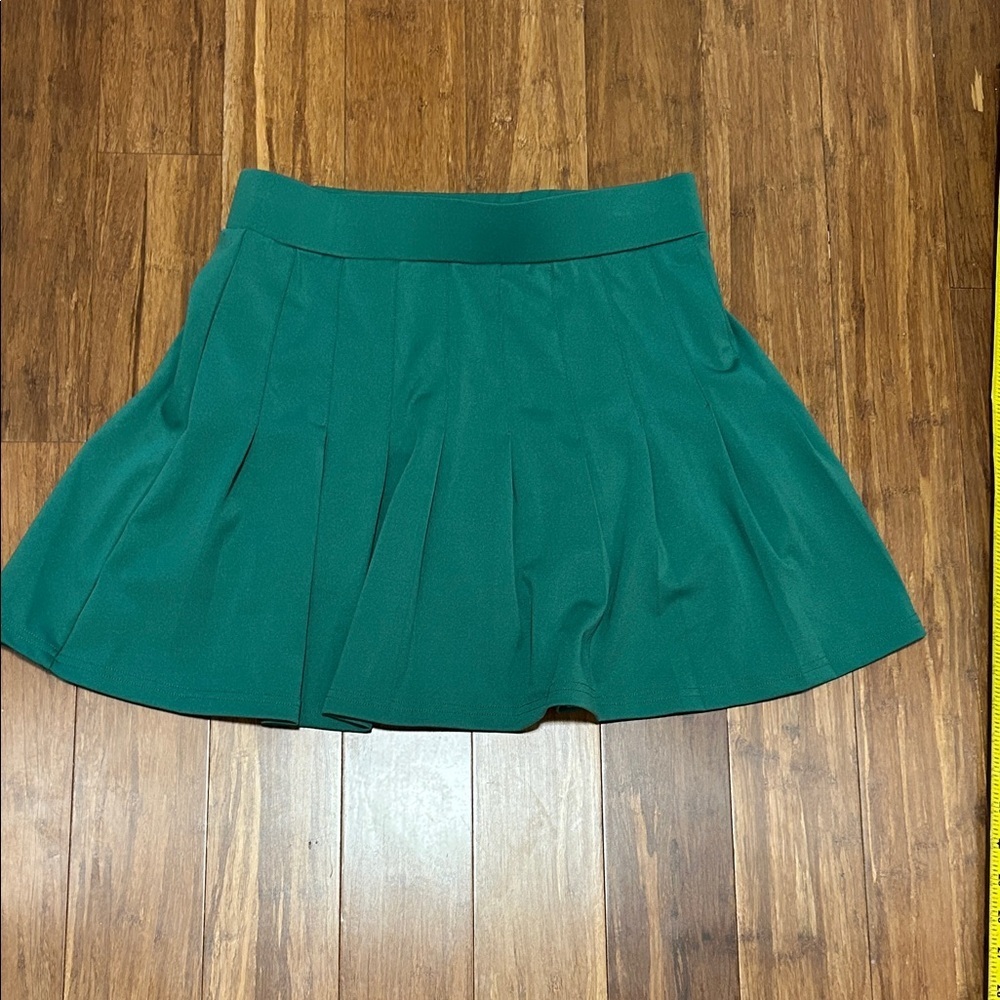 Elegant Green Women's Pleated Mini Golf Skirt Skort Size Large Blokecore Style